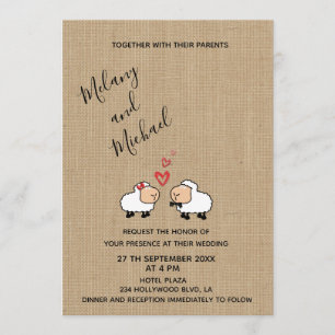 Invitation Adorable mignon et amusant mouton de dessin animé
