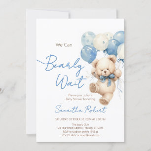 Invitation Adorable On Peut Bearly Wait Baby shower