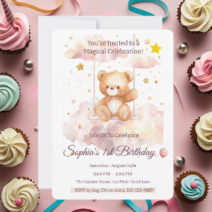 Invitation Adorable ours en peluche 1er anniversaire - Person