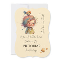 Adorable Pastel Neutre Fille Oiseau Étoiles Enfanc