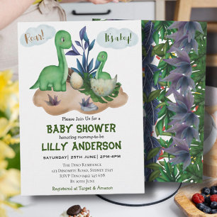 Invitation Adorable petite fête des dinosaures ! Rugir! Baby 