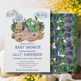 Invitation Adorable petite fête des dinosaures ! Rugir! Baby 