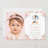 Adorable Pingouin Blush Floral 1er Anniversaire Ph