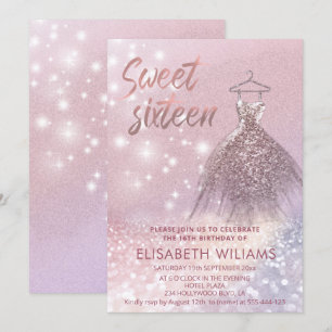 Invitation Adorable robe charmant brillant brillant ombre