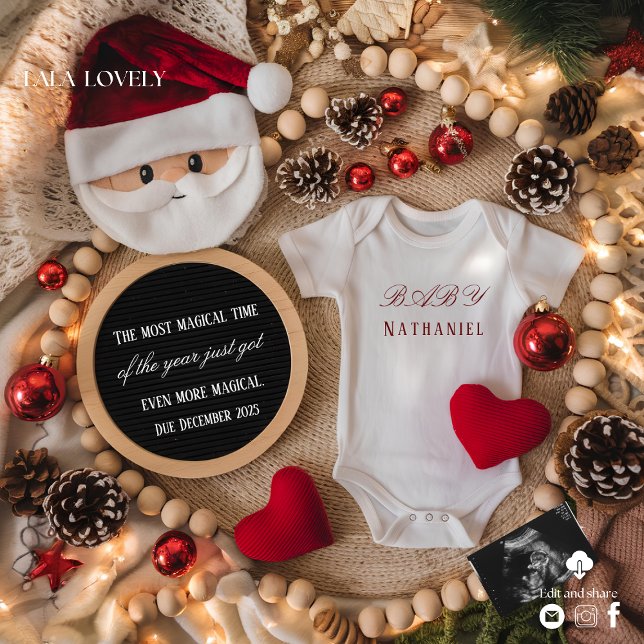 Invitation Adorable Santa Christmas Pregnancy Announcement (Créateur téléchargé)