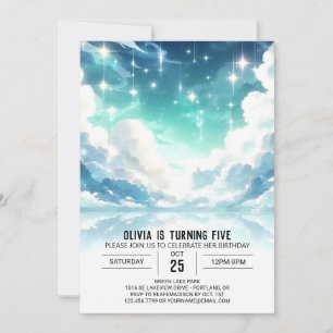 Invitation Adorable Stars Celestin Digital Anniversaire