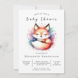 Invitation Adorable thème animal Fox Baby shower
