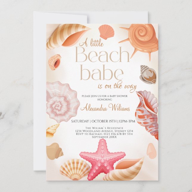 Invitation Adorable Un Petit Baby shower Bébé De Plage (Devant)