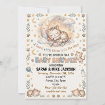 Adorable Watercolor Cat Themed Baby Shower
