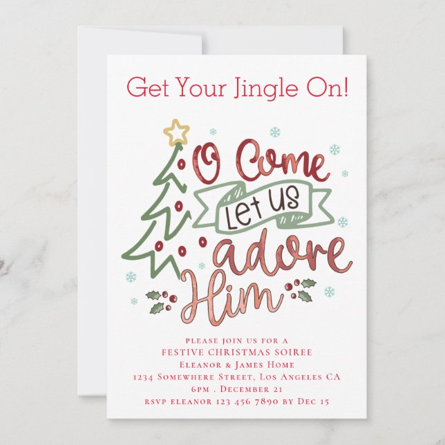 Invitation Adorons-le Joyeux Noël (Devant)