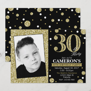 Invitation adulte de photo d'anniversaire d'étape