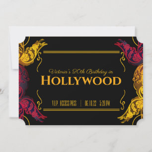 Invitation adulte TOUT âge vieux HOLLYWOOD billet d'anniversa