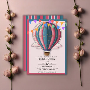 Invitation Adventure Attend le Baby shower Festive bleu rose