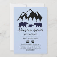 Adventure Await Bears Baby shower bleu par la post