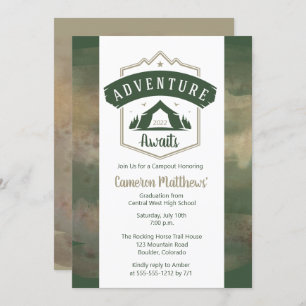 Invitation Adventure Await Camping Graduation Party