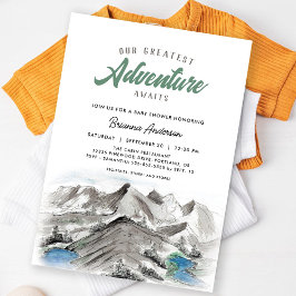 Invitation Adventure Await Forest Baby shower Mountains