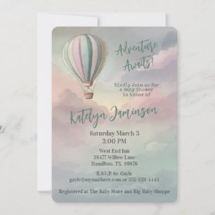 Invitation Adventure Await Hot Air Baby shower