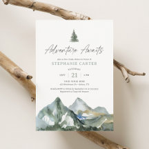 Adventure Await Mountain Boy Baby shower