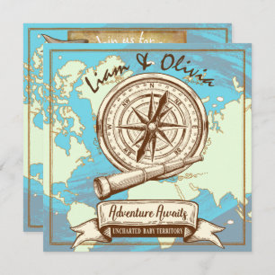 Invitation Adventure Await Nautical  Travel Rustic