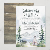 Adventure Await Woodsy Mountains Baby shower