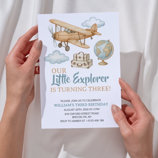 Invitation Adventure Travel Little Explorer Anniversaire (Créateur téléchargé)