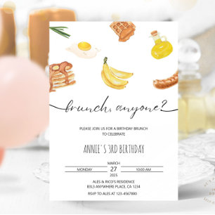 Invitation Aesthétique minimaliste Anniversaire Brunch Aquare