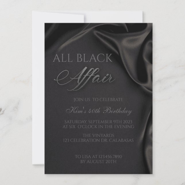 Invitation Affaire Tout en Noir, Tenue de Soirée, Tenue de So (Devant)