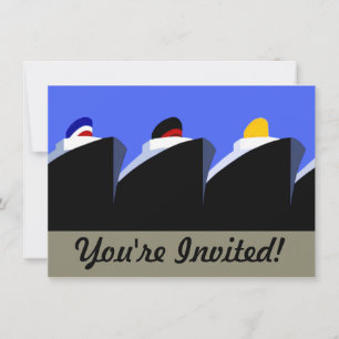 Invitation Affiche Art Déco de paquebots de croisière vintage