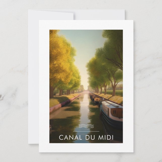 Invitation Affiche Canal du midi - France - illustration (Devant)