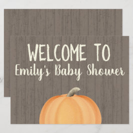 Invitation Affiche de bienvenue Baby shower Citrouille automn