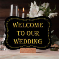 Affiche de bienvenue Mariage Black & Gold des anné