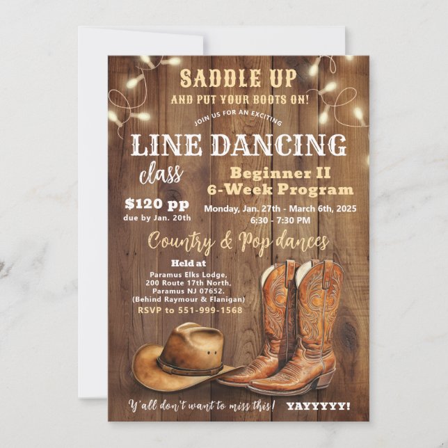 Invitation Affiche de cours de danse en ligne, publicité pour (Devant)