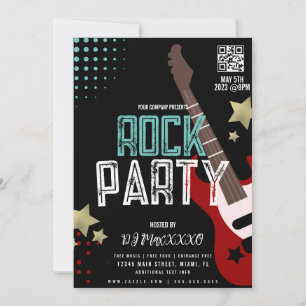 Invitation Affiche de festival de fête rock DJ Bar Club Party