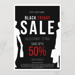 Invitation Affiche de remise des soldes du vendredi noir