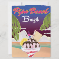 Affiche de vacances à Pipa Beach Brésil