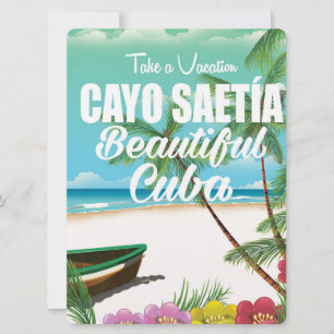 Invitation Affiche de vacances de plage Cayo Saetía Cuba