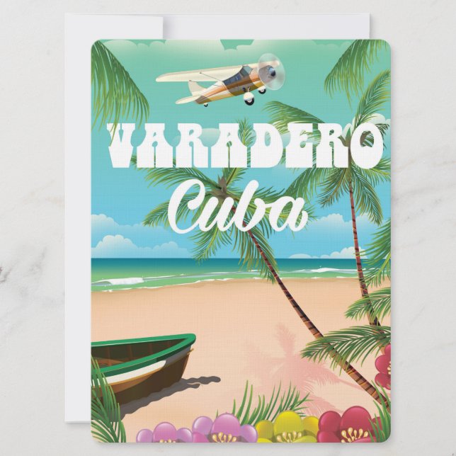 Invitation Affiche de vacances de plage cubaine à Varadero (Devant)
