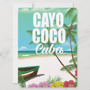 Invitation Affiche de vacances de plage cubaines à Cayo Coco