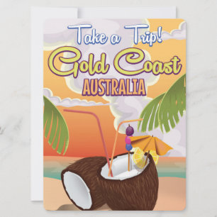 Invitation Affiche de voyage Côte d'Or, Australie