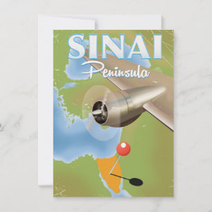 Invitation Affiche de voyage de vol dans la péninsule du Sina