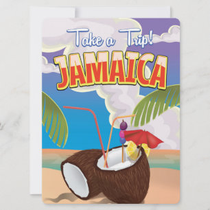 Invitation Affiche de voyage en caricature jamaïcaine