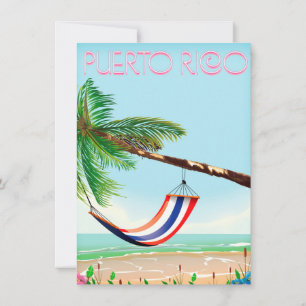 Invitation Affiche de voyage pour hamac à Porto Rico
