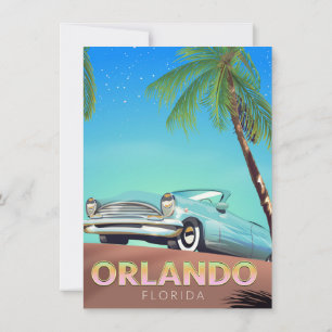 Invitation Affiche de voyage vintage à Orlando Floride,