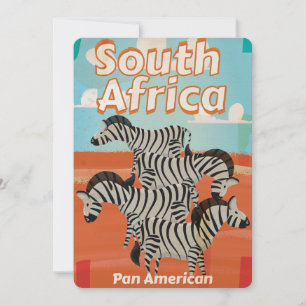 Invitation Affiche de voyage vintage d'Afrique du Sud