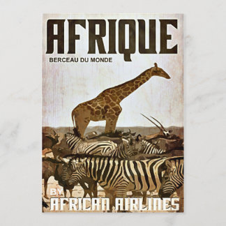 Invitation Affiche du tourisme en Afrique