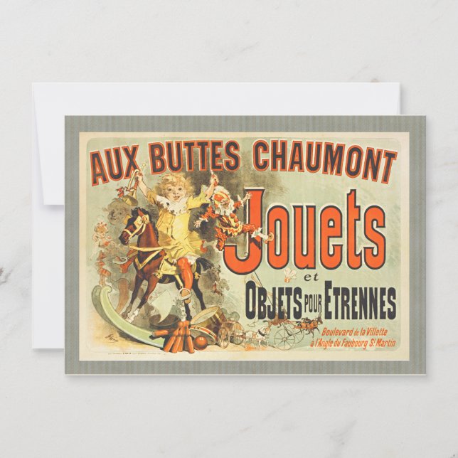 Invitation Affiche Vintage Jouets Amis French Toy Joets (Devant)