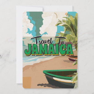 Invitation Affiche Vintage voyage Mariage jamaïcain