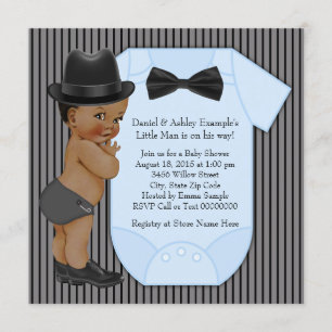 Invitation Africain Américain Petit Homme Baby Boy Douche