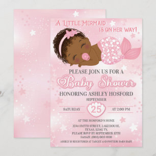 Invitation Africaine Américaine Baby Girl Shower