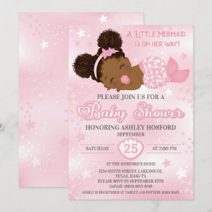 Invitation Africaine Américaine Baby Girl Shower